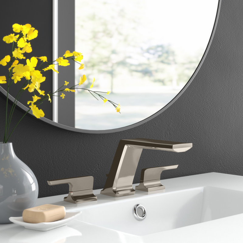 Pivotal Widespread Bathroom Faucet with Drain Assembly, Stainless Steel