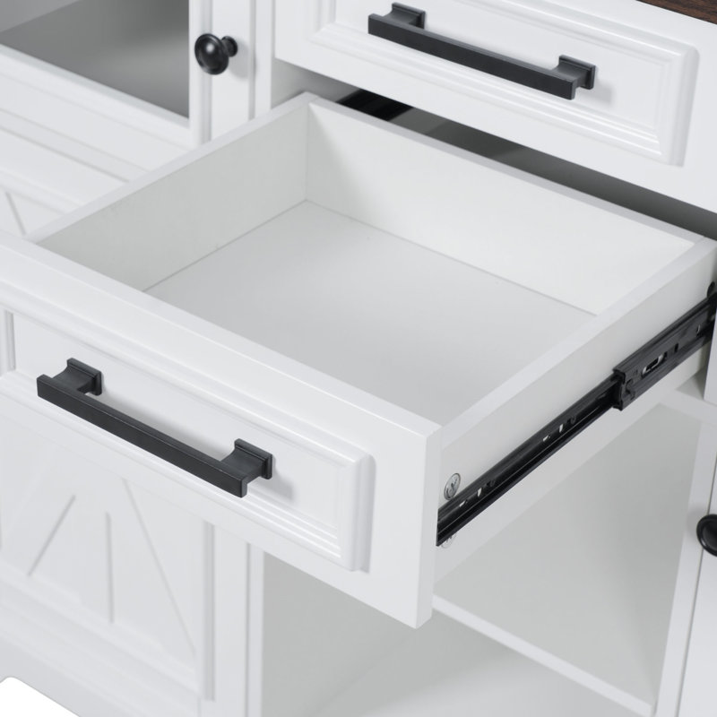 Îlot de cuisine 54,9 po avec abattant, White
