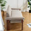 Canapé brun moderne, causeuse rembourrée en polyester pour petits espaces