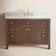 Meuble-lavabo simple Lala de 48 po avec comptoir en pierre reconstituée blanche grainée, sans miroir-1241772696