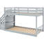 Lit superposé simple gris avec unité de rangement - Polyvalent et pratique-130093613