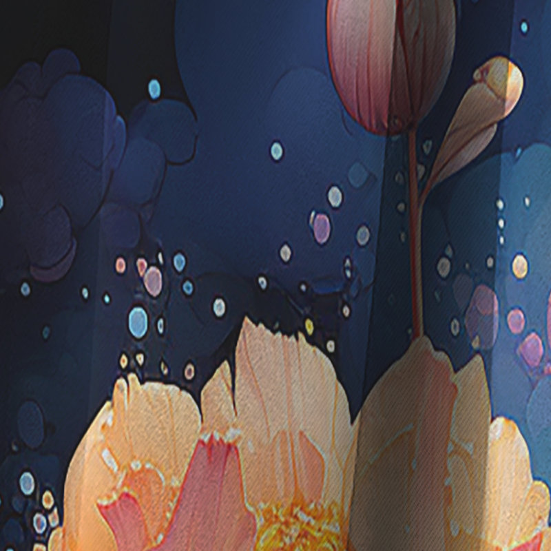 Teardo - Rideau occultant floral tulipes - 1 panneau, L 52 po x L 95 po