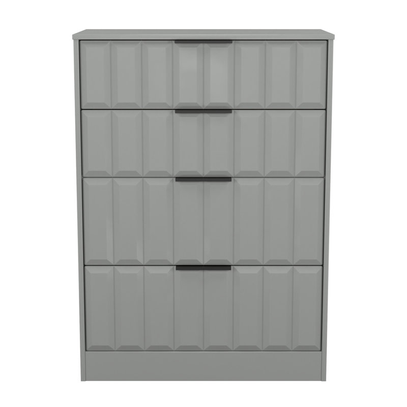 Rudolfine 77cm W 4 - Drawer Chest of Drawers, Grey