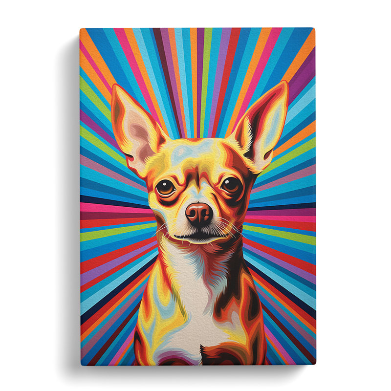 Chihuahua Op - Wrapped Canvas, 50cm H x 35cm W x 3cm D