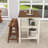 Rishvie 3-Pcs Stationary Kitchen Island Set With 2 Stools and 2 Shelves