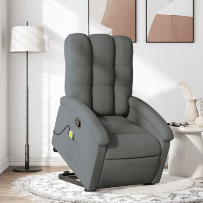 Fauteuil inclinable électrique de massage Ebern Designs, tissu noir 2ED0436F0C3E49728EEB1450FC8EBA75