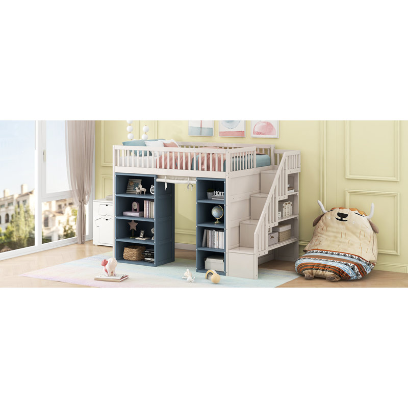 Lit mezzanine peu encombrant, pin massif, chambre d'enfant moderne indispensable