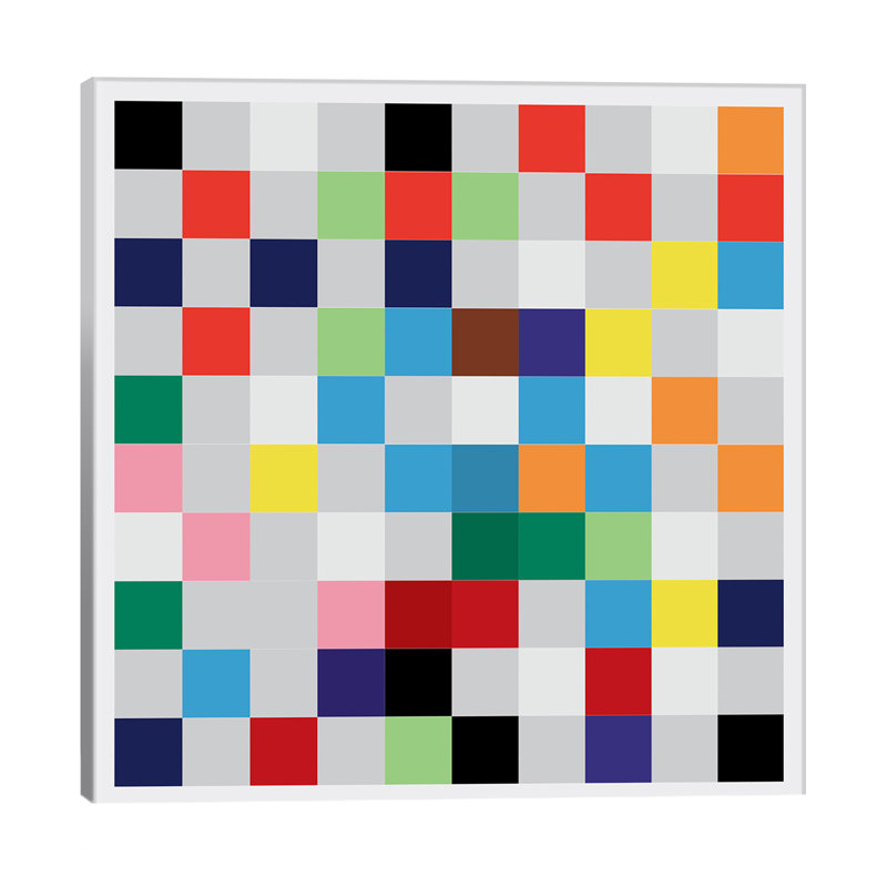 Modern Art - Pixilated Tile Art Colorful Square Pattern - Wrapped Canvas Print, 45.72 cm H x 45.72 cm W x 3.175 cm D