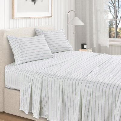 Ensemble de draps en microfibre à rayures douces