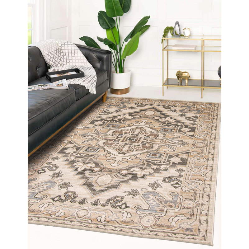 Tapis beige Gjovalin, Rectangle de 5 pi x 8 pi