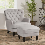 Aviani Upholstered Armchair with Ottoman