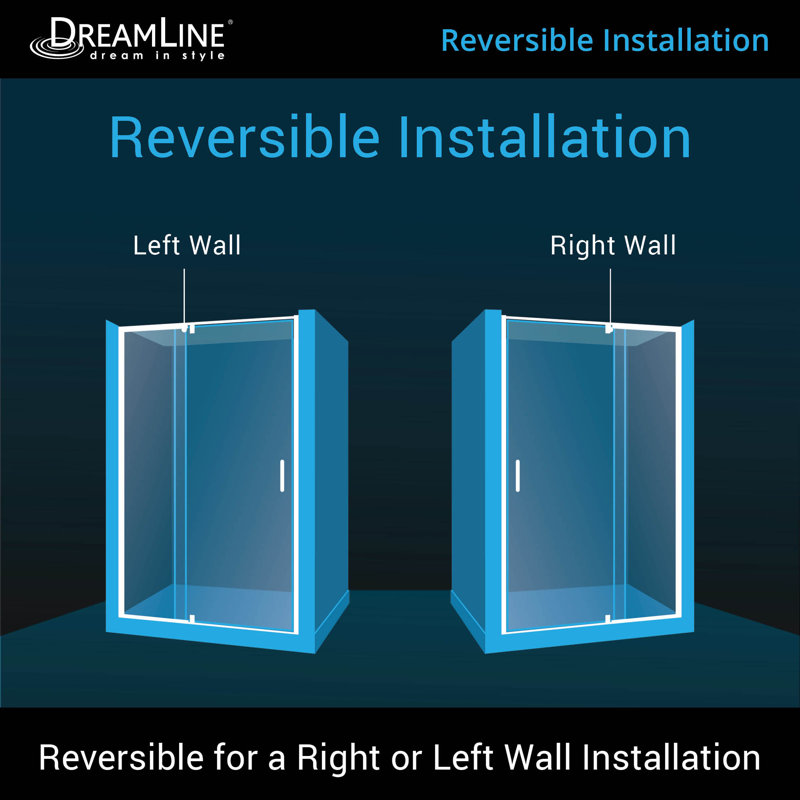Flex 50-54" W 72" H Brushed Nickel Semi-Frameless Shower Door