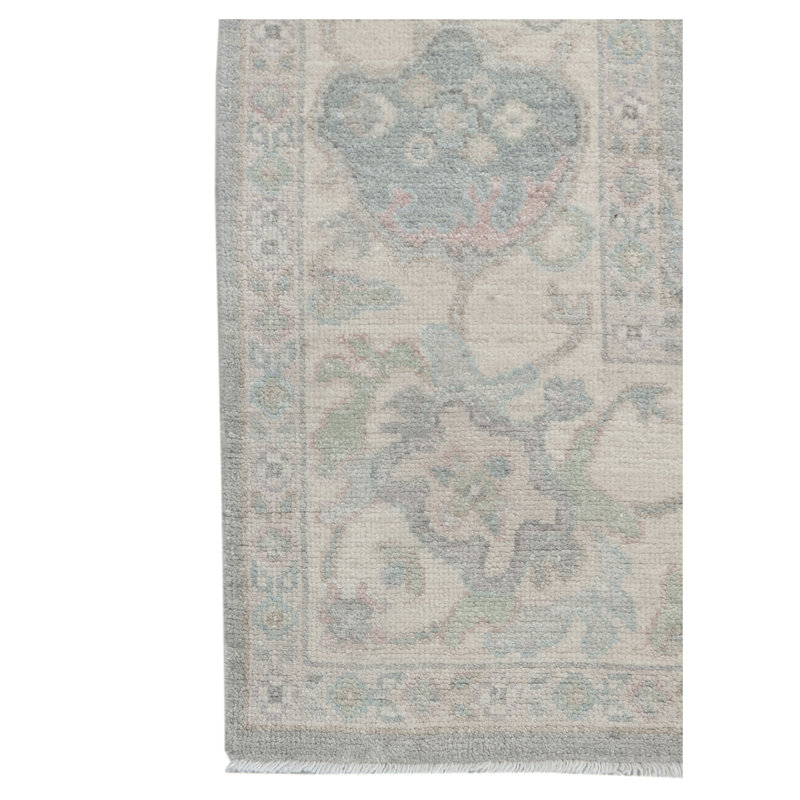 Pacific Ushak Wool Weft 8x10 Grey / Ivory Transitional Hand Knotted Rug