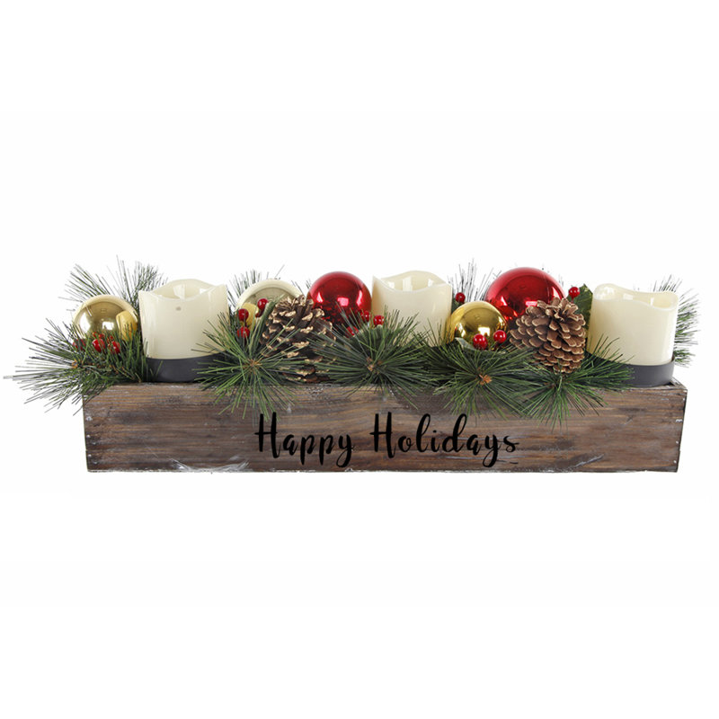 Porte-bougie 23 po Happy Holiday