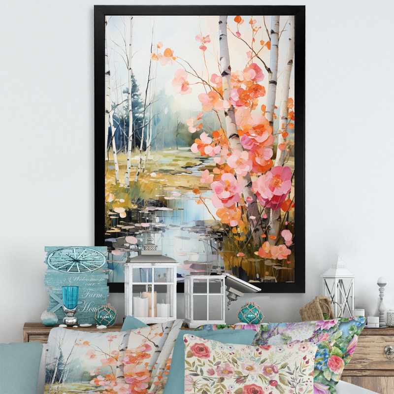 «Ilisha Birch Woods Spring Awakening VI», reproduction sur toile, H 40 po x l 30 po x P 1,5 po, Cadre photo noir