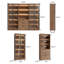 Bibliothèque de 94,5 po avec portes en verre, armoire de rangement à 3 niveaux avec lumières DEL