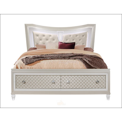 Champagne Queen Bed With LED