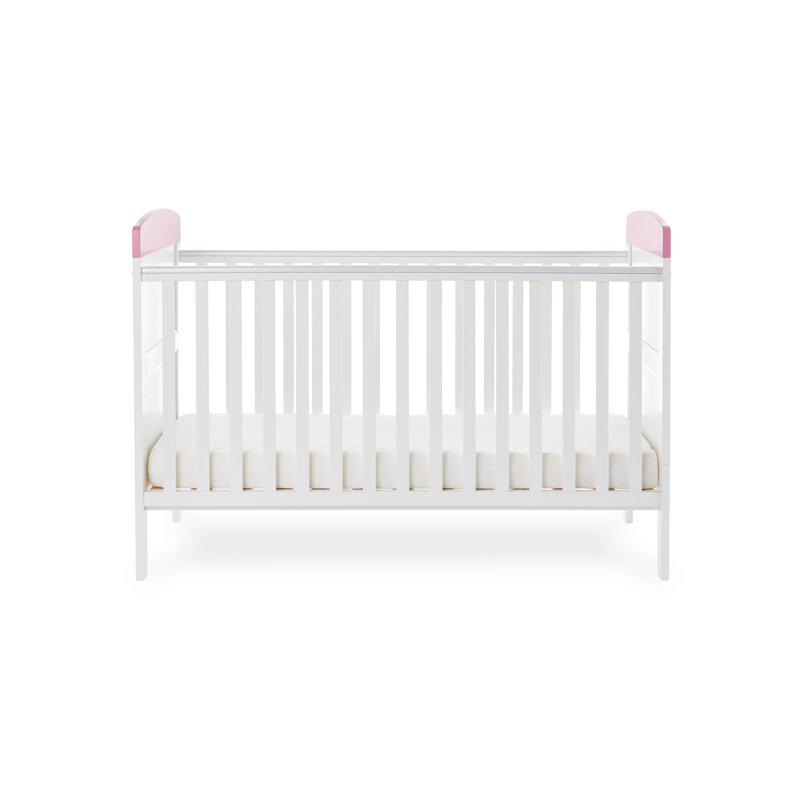 Grace Inspire Cot Bed with Under Drawer, White/Pink
