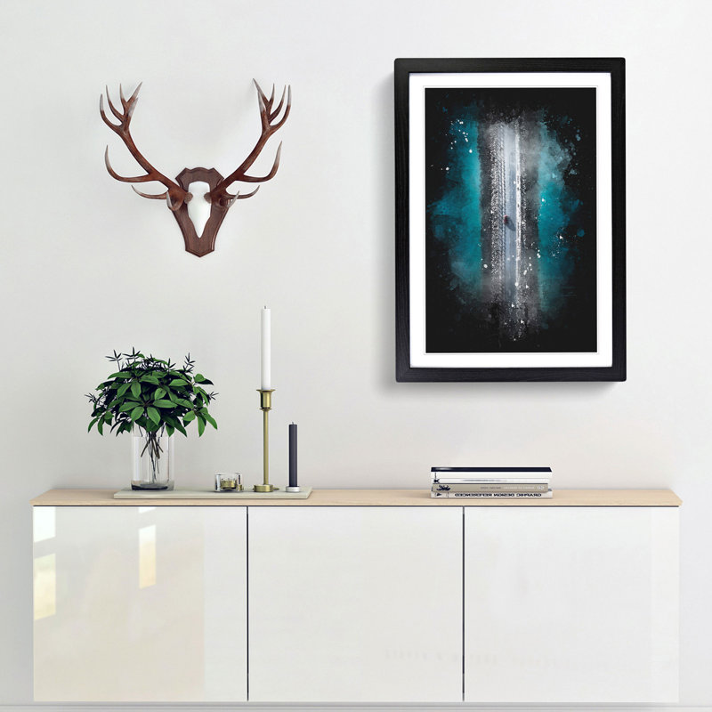 Lake Road Paint Splash - Picture Frame Graphic Art, 33cm H x 24cm W x 2cm D, Black Framed