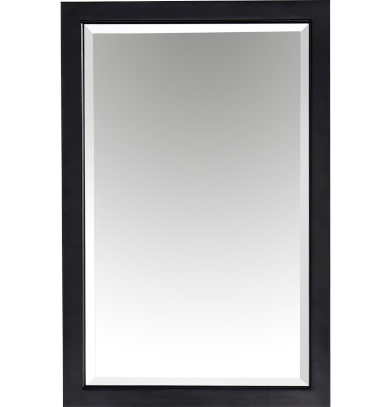 Carminda Solid Wood Rectangle Wall Mirror, Espresso, 30" H x 20" W