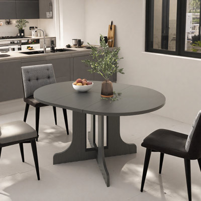 Table de salle à manger extensible ovale avec rallonge amovible