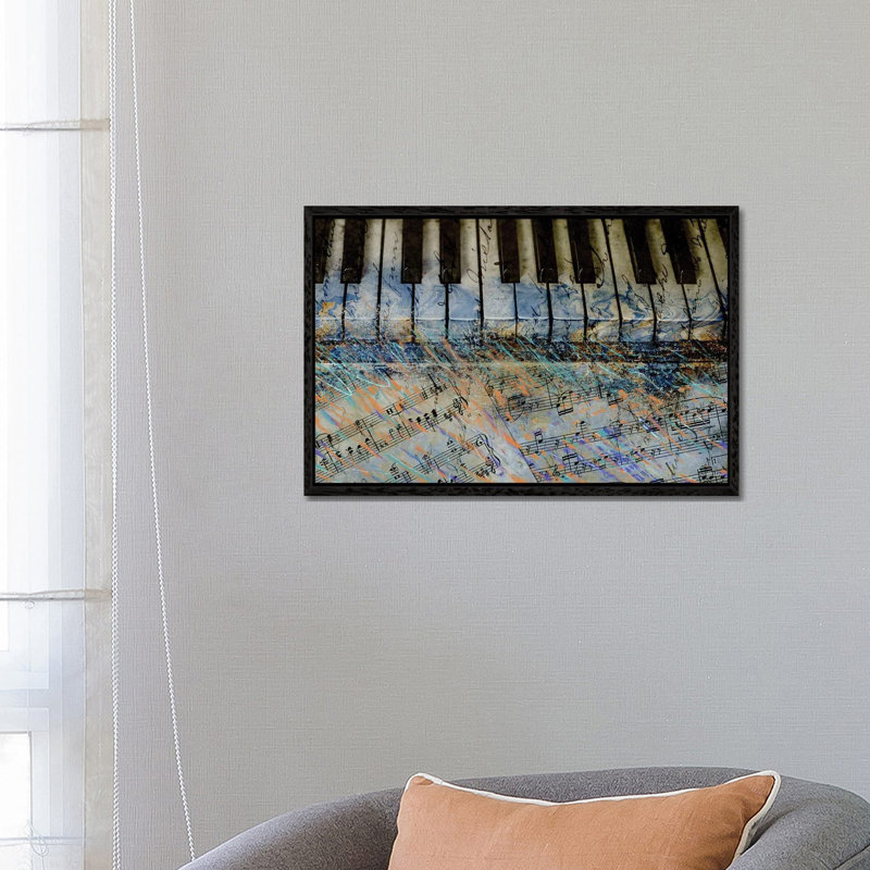 Piano Keys by Dan Meneely - Print on Canvas, 45.72cm H x 66.04cm W x 3.81cm D, Black Framed
