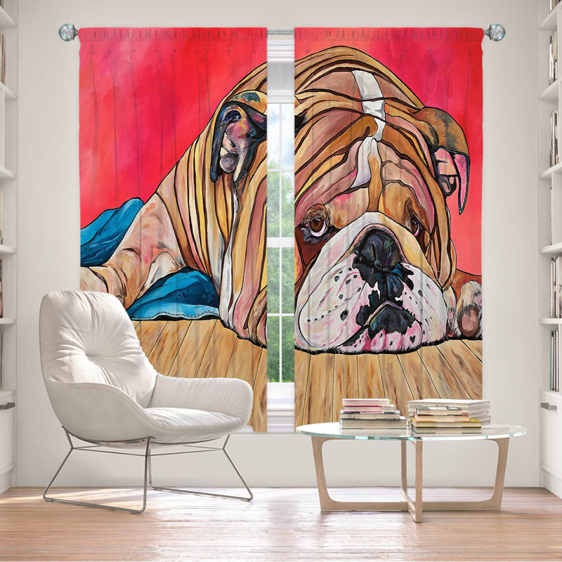 Ensemble de rideau en polyester 2 pièces Ewelina I Didnt Bulldog, L 40 po x L 82 po