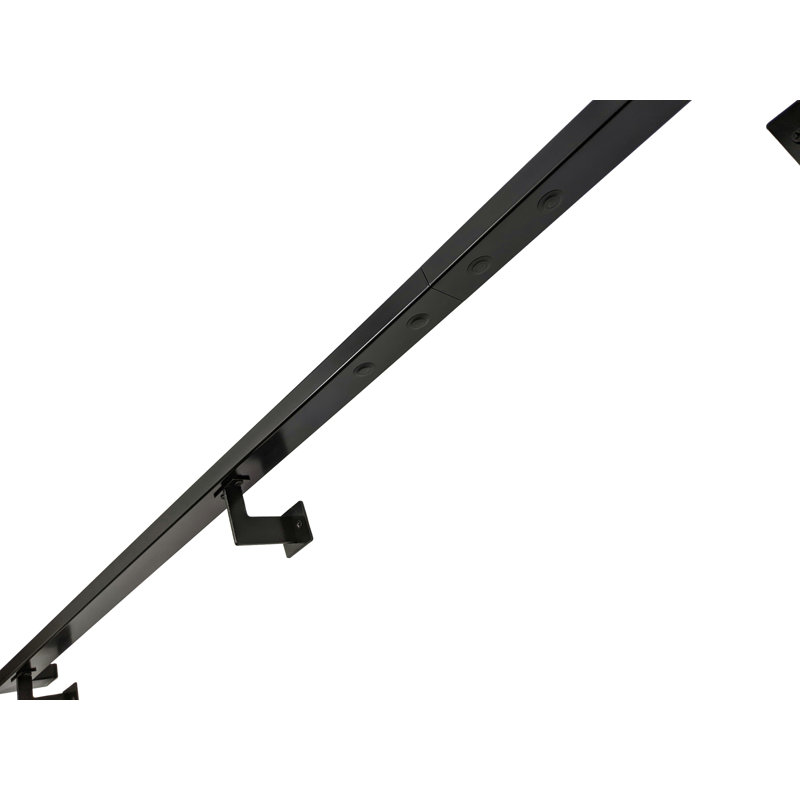 Urban Contemporary Handrail Grab Bar Kit, L Steel Brackets, Returns to Wall, Powder Coat, 24" W, Black