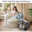 WOWMAX Pouf Ottoman Foot Stools Modern Ottoman Cube,For Living Room Bed Room, White Marble-642096007