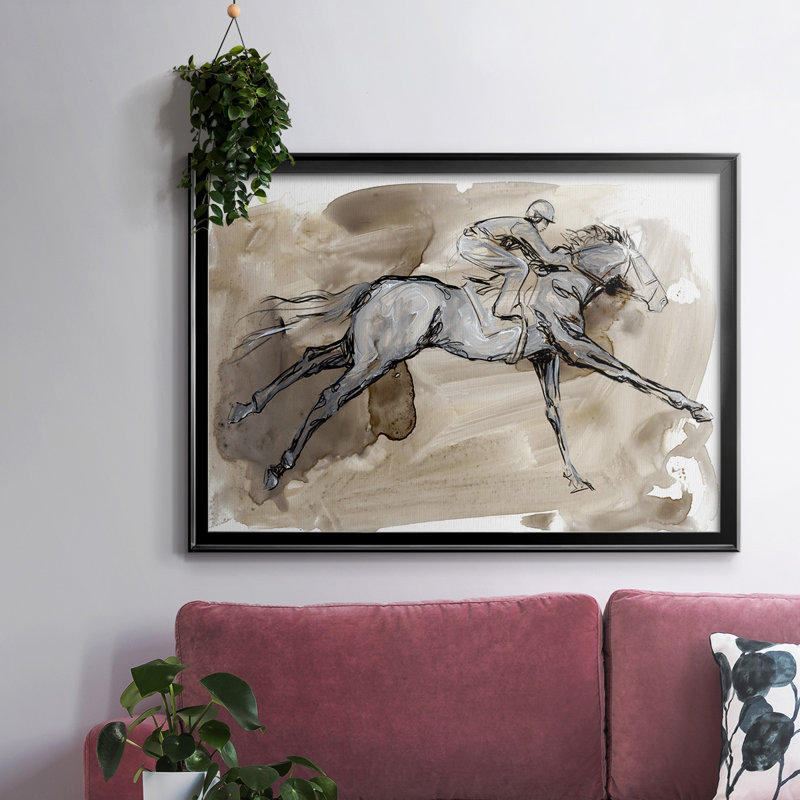 «Off To The Races I», reproduction d'art sur toile, Noir, H 30 po x l 44 po x P 1,5 po