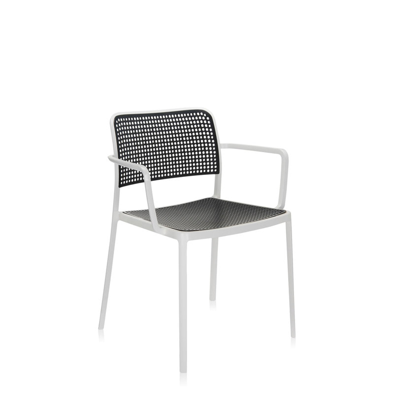 Audrey Armchair, Black, White Painted Steel