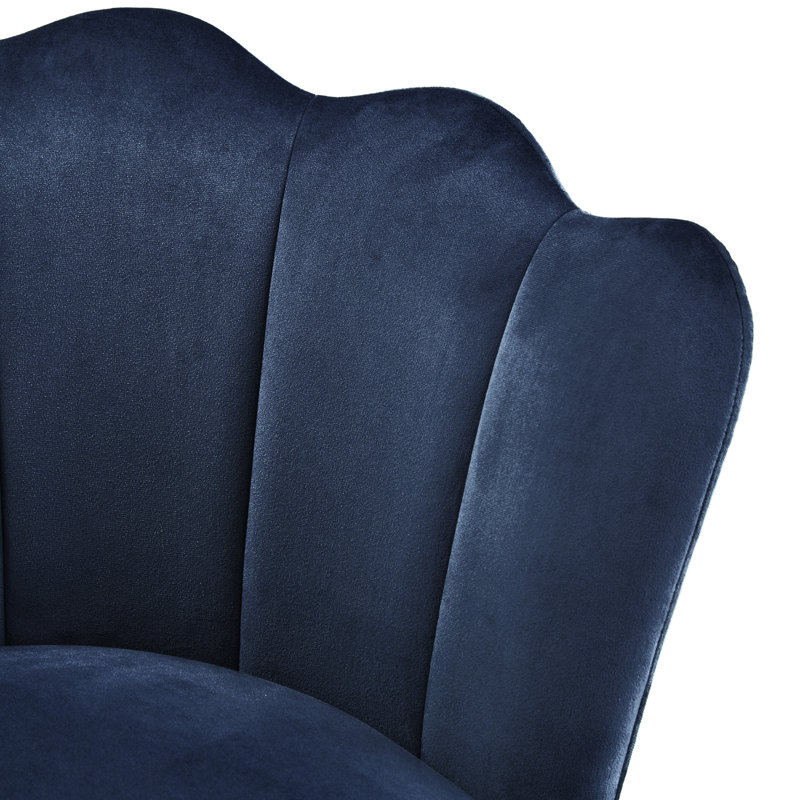 Willington Velvet Barrel Chair, Navy Blue Velvet