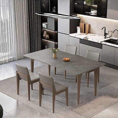 Stylish White Ash Sintered Stone Dining Combo
