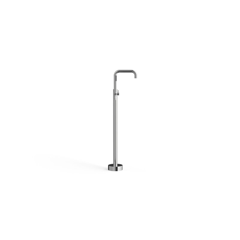 Robinet de baignoire autoportant 41,97 po avec douchette à main Badeloft AT-02-BS en acier inoxydable brossé, Acier brossé