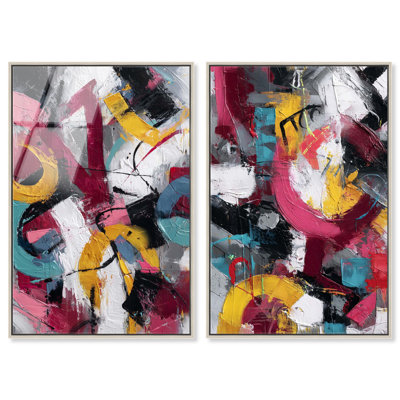Ensemble de décorations murales complexes Intricate Symbols Duo par Art Remedy, prêt à accrocher, 30 x 45
