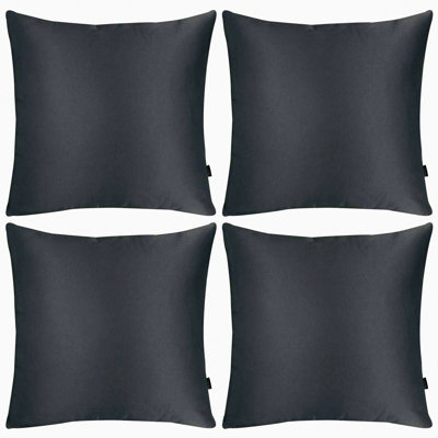 Luxury Black Pillow Covers - Set of 4 | Soft Decorative Throw Pillow Cases | Solid Dyed Home Decor |Premium Quality Fabric