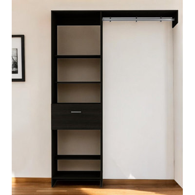 59" Black Drawer Combo Dresser