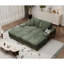 Canapé convertible combiné, tissu velours côtelé, canapé-lit moelleux moderne, fauteuil double salon surdimensionné, vert