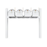 Balmoral Quad Mount Mailbox /w/ Pyramid Caps & Personalized Door Medallion (4 Mailboxes, Quad Mount Post, 4 Medallions)