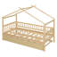 Lit simple en bois avec lit gigogne simple, noyer (VIEUX SKU: WF302178AAN)