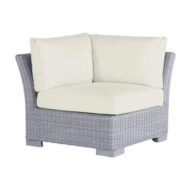 Club Woven Patio Lounge Chair with Cushions, Oyster, Natural White, No Welt
