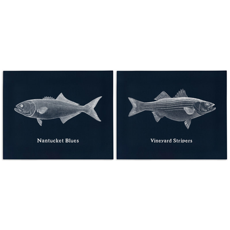Ensemble de toiles 2 pièces Harbour Fish, par Phillipa Katz, 16" H x 20" W