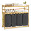 Panier à linge et tablette de rangement en bambou avec panier à linge à 4 compartiments-128582360-135511942