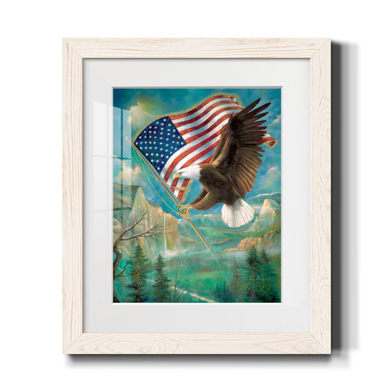Pledge of Allegiance - Reproduction d'art graphique sur papier encadré, Blanc, H 24 po x l 18 po x P 1,5 po