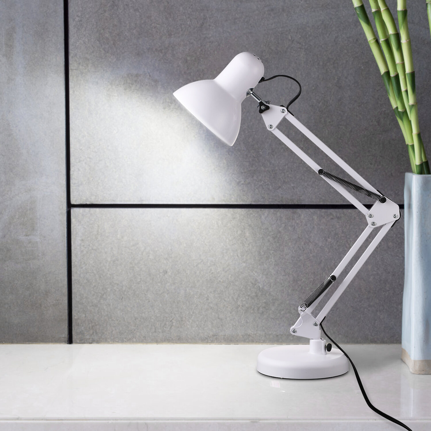 Latitude Run® Perce Plug-in Adjustable Metal Desk Lamp Architect Swinging  Arm Table Light with Clamp & Reviews