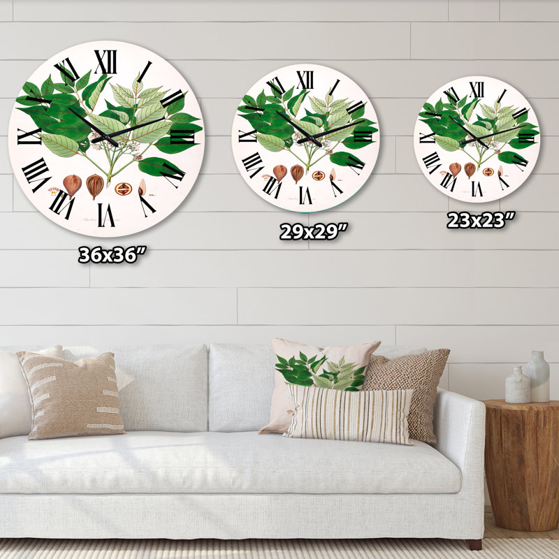 Horloge murale rétro Vintage Plant Life, Moyenne