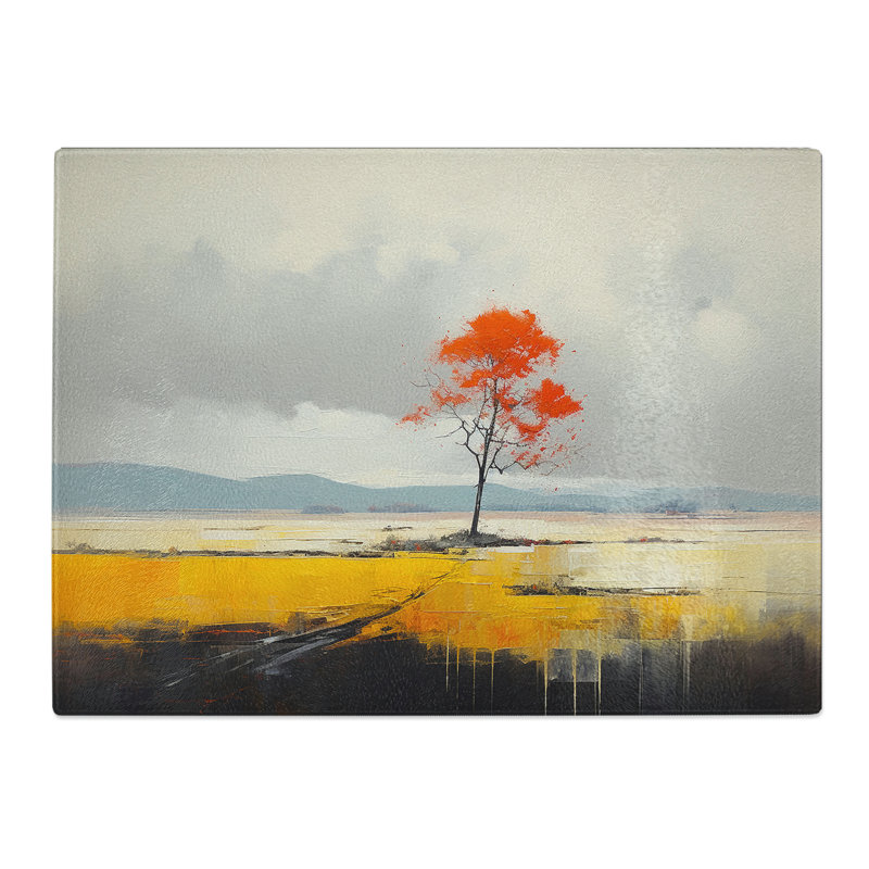 Landscape Minimalism  Glass Chopping Board
