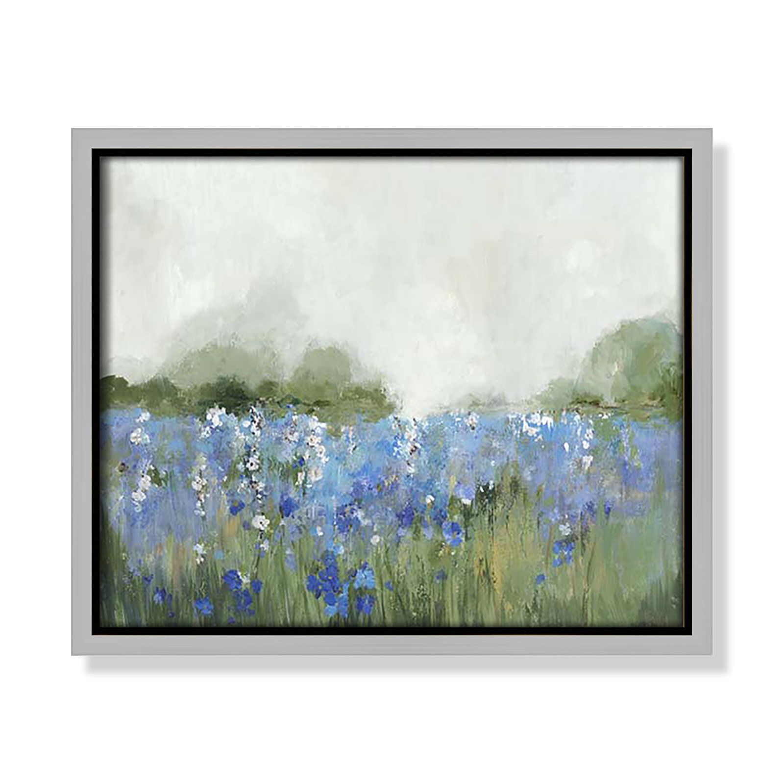 Meadows Bluebells Field by Allison Pearce, 9.5" H x 11.5" W x 2" D, Silver Framed