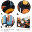 Ensemble de 4 décorations murales abstraites bleues et bleues Fusion I - Abstract Modern Shapes-1422598489