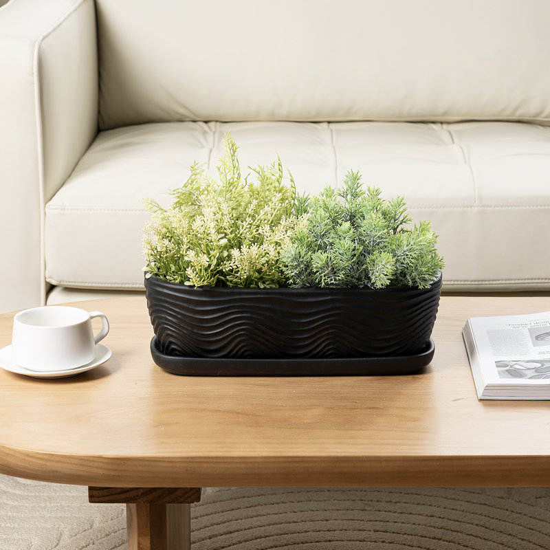 Indoor Matte Black Ceramic Pot Planter